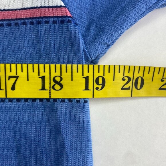 Vintage Puritan Polo Short Sleeve Shirt Mens M Blue White Pink Striped NWT - Picture 8 of 10